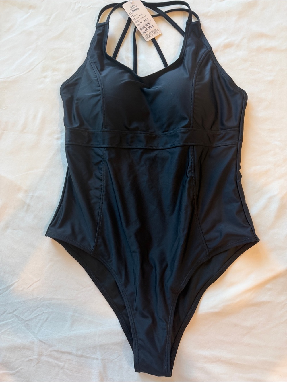 aerie Black Strappy Crisscross One-Piece Swimsuit